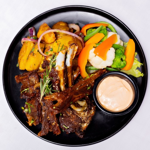 [LC1325] Bbq Goat Ribs With Potato Wedges